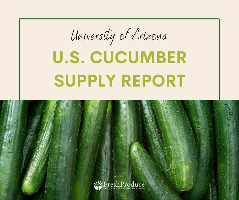 University of Arizona Publishes U.S. Cucumber Supply Report